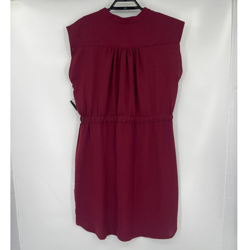 Sandra Darren Burgundy Shirt Dress Sz 14 New Preppy Fall Minimalist Office Chic - Picture 7 of 12